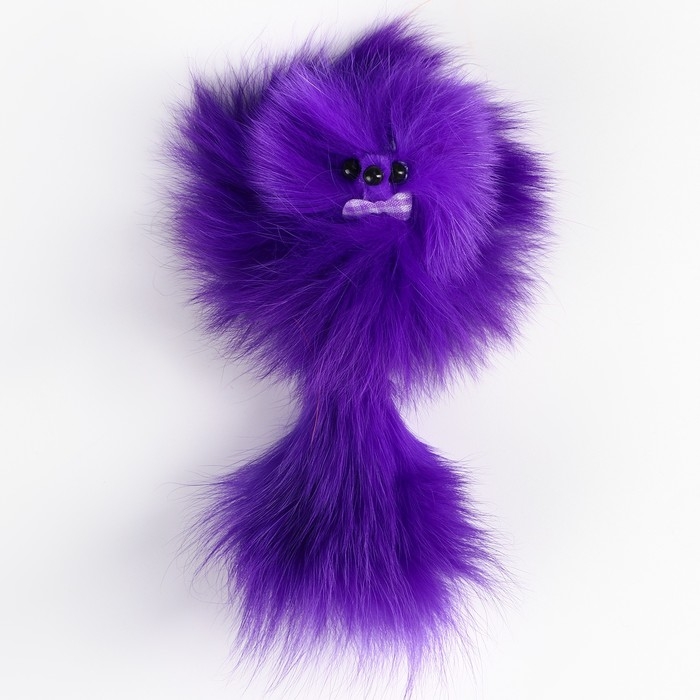 Мышь из натурального меха, до 11 см с хвостом, фиолетовая Мышь из натурального меха, до 11 см с хвостом, фиолетовая