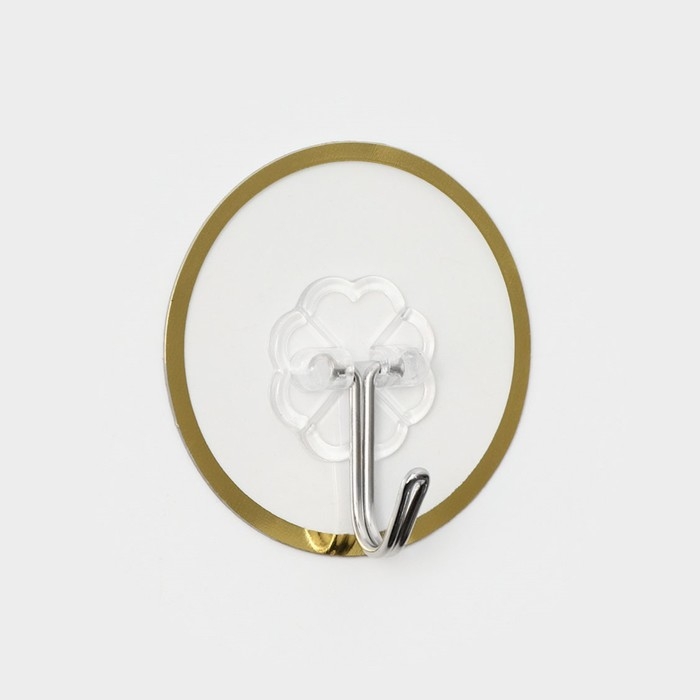 Крючки самоклеящиеся Доляна Gold, 4 шт, 6&times;6&times;2 см, прозрачный