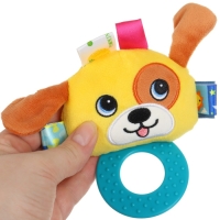 Погремушка мягкая с прорезывателем "Собачка", Крошка Я Погремушка мягкая с прорезывателем "Собачка", Крошка Я