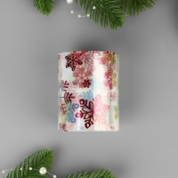 Новый год! Фатин со снежинками, с разноцветным тиснением, 7,5 см, 11 ± 1 г/кв.м, 9,1 ± 0,5 м, цвет белый №33 Новый год! Фатин со снежинками, с разноцветным тиснением, 7,5 см, 11 ± 1 г/кв.м, 9,1 ± 0,5 м, цвет белый №33