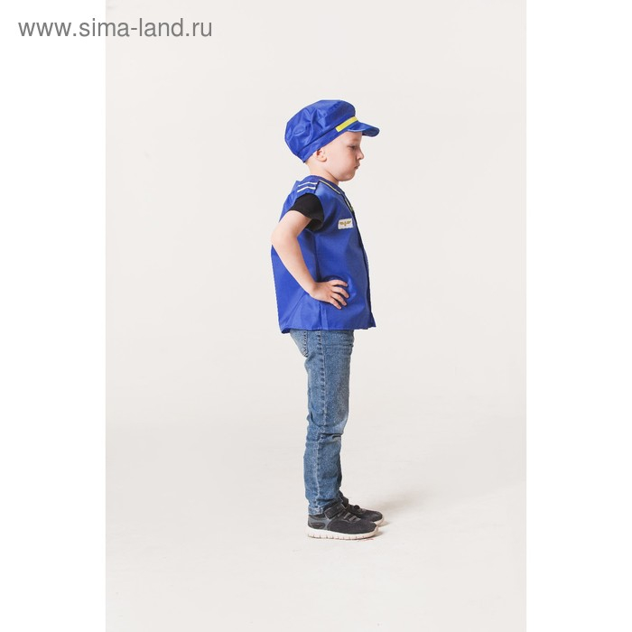 Карнавальный костюм "Пилот самолёта", фуражка, жилет, 4-6 лет, рост 110-122 см