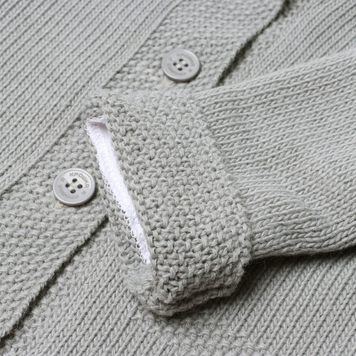 Джемпер вязаный Крошка Я с капюшоном рост 74-80 см, серый