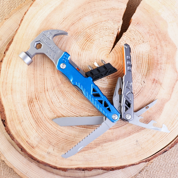 Мультитул 13в1 с плоскогубцами и молотком, синий Мультитул 13в1 с плоскогубцами и молотком, синий