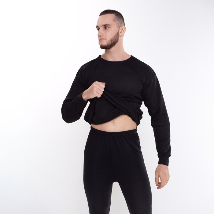 Термобелье мужское (джемпер, кальсоны) НАЧЁС, цвет чёрный, размер 48-50 Термобелье мужское (джемпер, кальсоны) НАЧЁС, цвет чёрный, размер 48-50