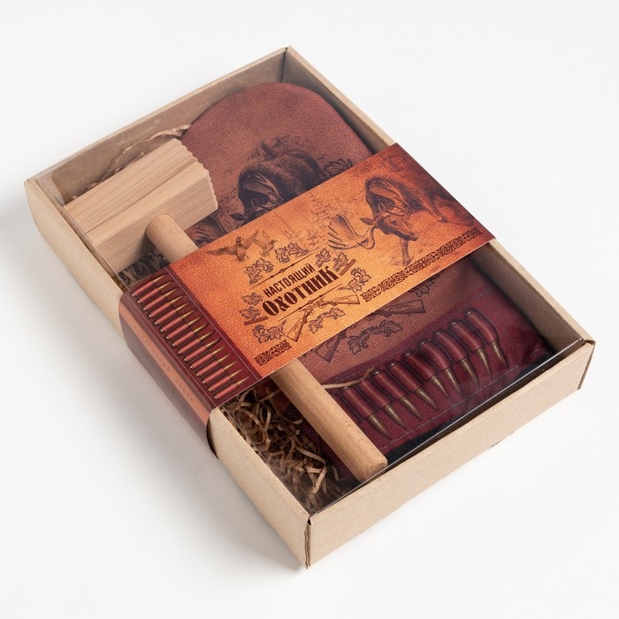 Кухонный набор «Охотник»,варежка-прихватка 20х28см, молоток деревянный Кухонный набор «Охотник»,варежка-прихватка 20х28см, молоток деревянный