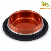 Миска с нескользящим основанием декоративная цветная, 230 мл, бронза с серебрянной полосой Миска с нескользящим основанием декоративная цветная, 230 мл, бронза с серебрянной полосой