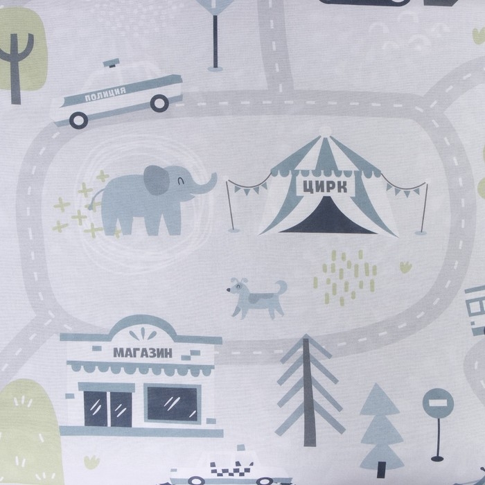 Постельное бельё Крошка Я «Карта города», 112х143 см, 60х120+20 см, 40х60 см, 100% хлопок Постельное бельё Крошка Я «Карта города», 112х143 см, 60х120+20 см, 40х60 см, 100% хлопок