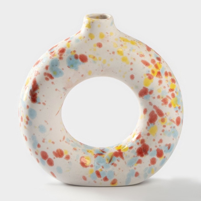 Ваза для цветов керамическая &laquo;Скандинавия&raquo;, 14,2&times;13,3 см, горлышко d=2,5 см, цвет белый