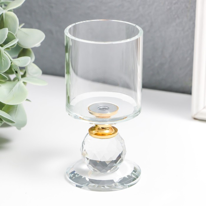 Подсвечник стекло на 1 свечу Подсвечник стекло на 1 свечу "Прозрачность" 9,2х5х5 см