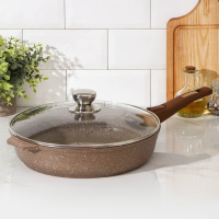 Сковорода «Гранит», d=30 см, съёмная ручка, стеклянная крышка, антипригарное покрытие, цвет коричневый Сковорода «Гранит», d=30 см, съёмная ручка, стеклянная крышка, антипригарное покрытие, цвет коричневый