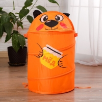 Корзина для хранения игрушек &laquo;Мишка&raquo; с ручками, 33.7х33.7х55 см