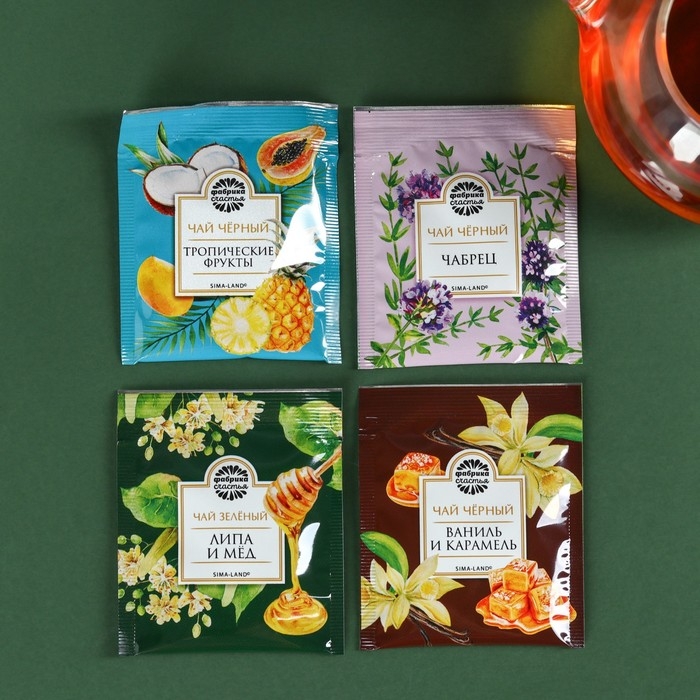 Набор с чаем &laquo;С днём защитника Отечества&raquo;, весовой чай 40 г (2 шт. х 20 г)., чай в пакетиках 21,6 (12 шт. х 1,8 г).