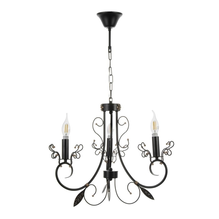 Люстра Люстра "Ариэль" 3xE14 40Вт черно-золотой 58х58х40,5-100 см BayerLux