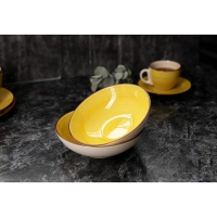 Тарелка керамическая глубокая Доляна &laquo;Морской мир&raquo;, 540 мл, d=18 см, цвет жёлтый