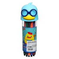 Фломастеры 18 цветов "Утка в очках", в пластиковом пенале, МИКС Фломастеры 18 цветов "Утка в очках", в пластиковом пенале, МИКС