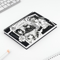 Скетчбук в твердой обложке на гребне А5, 80 л. 100 г/м &laquo;Аниме. Комикс&raquo;