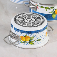 Набор кастрюль Доляна &laquo;Лимоны&raquo;, 3 предмета: 1,9 л, 2,5 л, 3,7 л, стеклянные крышки, индукция