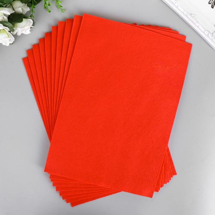 Фетр мягкий 1 мм "Алый" набор 10 листов формат А4