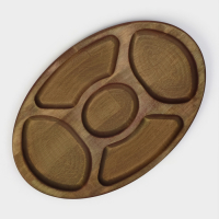 Менажница овальная Adelica «Бочонок», 5 секций, 30×20×1,8 см, массив берёзы Менажница овальная Adelica «Бочонок», 5 секций, 30×20×1,8 см, массив берёзы