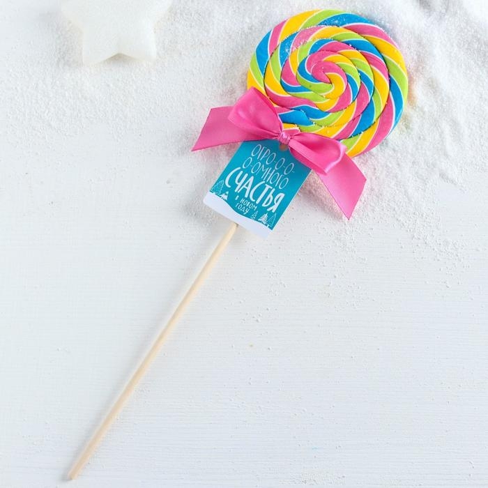 Леденец XXL на палочке &laquo;Счастья&raquo;: со вкусом тутти-фрутти, 110 г.