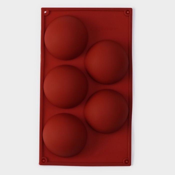 Форма для выпечки Доляна «Полусфера», силикон, 29,5×17 см, 5 ячеек, d=8 см, цвет МИКС Форма для выпечки Доляна «Полусфера», силикон, 29,5×17 см, 5 ячеек, d=8 см, цвет МИКС