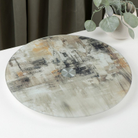 Подставка стеклянная для торта вращающаяся Magistro «Экспрессионизм», d=32 см, цвет серый Подставка стеклянная для торта вращающаяся Magistro «Экспрессионизм», d=32 см, цвет серый