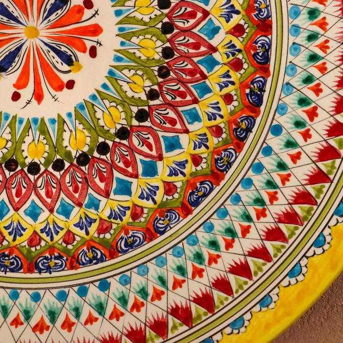Ляган Риштанская Керамика Ляган Риштанская Керамика "Узоры", 42 см, жёлтый