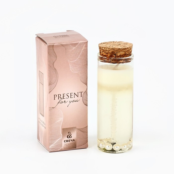 Свеча интерьерная в колбе &laquo;Жемчуг&raquo; 3 х 3 х 8 см