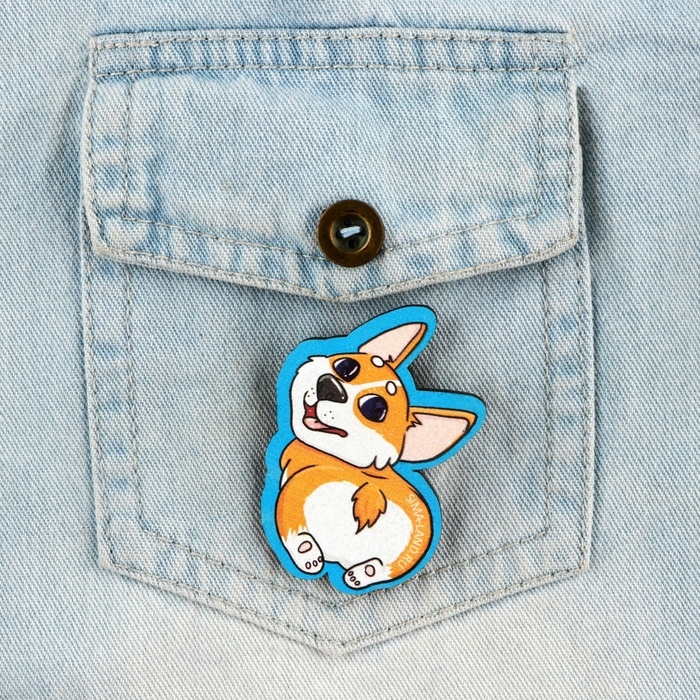 Подарочный набор блокнот и значок «Корги» Подарочный набор блокнот и значок «Корги»