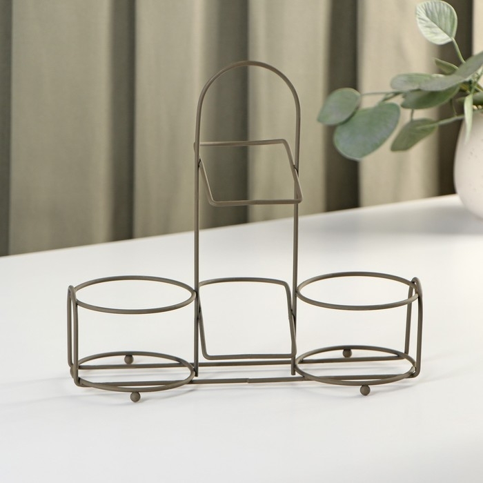 Набор керамический для специй и масел &laquo;Домик в деревне&raquo;, 4 предмета: солонка 115 мл, перечница 115 мл, бутыль для масла 350 мл, бутыль для уксуса 350 мл