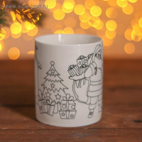 Набор кружка под раскраску «Дедушка Мороз с подарками» 250 мл + краска 6 цв по 2 мл, кисть Набор кружка под раскраску «Дедушка Мороз с подарками» 250 мл + краска 6 цв по 2 мл, кисть