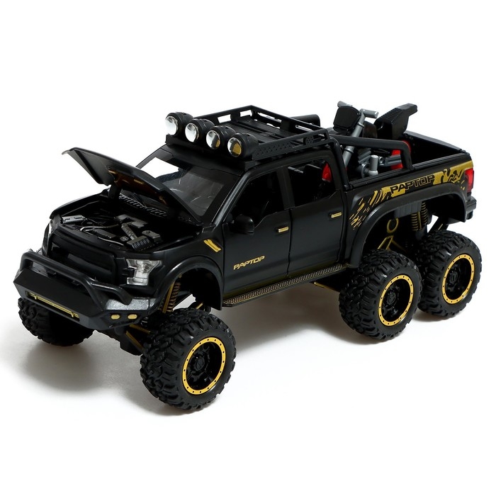 Джип металлический, 1:24, инерционный, открываются двери, капот, багажник, цвет чёрный Джип металлический, 1:24, инерционный, открываются двери, капот, багажник, цвет чёрный