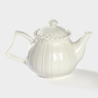 Чайник фарфоровый заварочный на подставке из бамбука BellaTenero &laquo;Тюльпан&raquo;, 700 мл, цвет белый