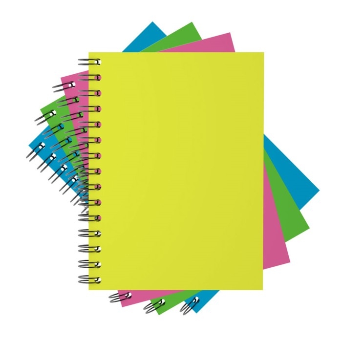 Тетрадь на гребне А5, 120 листов в клетку ErichKrause Neon, ламинация глянцевая, тиснение Тетрадь на гребне А5, 120 листов в клетку ErichKrause Neon, ламинация глянцевая, тиснение "лён", комбинированная обложка, МИКС