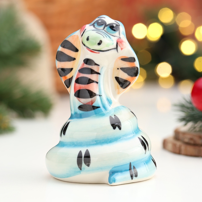 Сувенир &laquo;Змея Милена&raquo;, гжель, цвет, 10х6.5 см