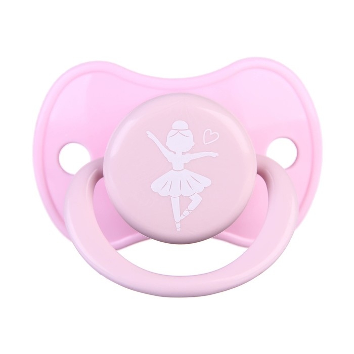 Соска - пустышка латексная классическая &laquo;Балерина&raquo;, от 3 мес., цвет розовый