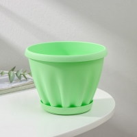 Горшок для цветов с поддоном &laquo;Знатный&raquo;, 1 л, d=14 см, цвет зелёный