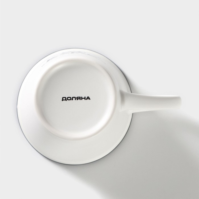 Кружка фарфоровая Доляна &laquo;Формула кофе&raquo;, 340 мл, цвет белый и чёрный