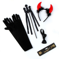 Карнавальный набор &laquo;Чертовски прекрасна&raquo;, ободок, трезубец, бабочка, перчатки