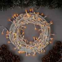 Гирлянда «Нить» 20 м, IP44, белая нить, 200 LED, свечение жёлтое, 8 режимов, 220 В Гирлянда «Нить» 20 м, IP44, белая нить, 200 LED, свечение жёлтое, 8 режимов, 220 В