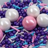 Посыпка кондитерская фигурная: розовая, голубая, фиолетовая, 25 г. Посыпка кондитерская фигурная: розовая, голубая, фиолетовая, 25 г.