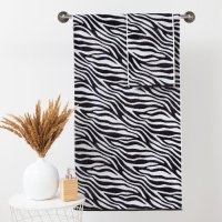 Полотенце махровое Этель ЧБ «Зебра», пестроткань, 70х130 см Полотенце махровое Этель ЧБ «Зебра», пестроткань, 70х130 см