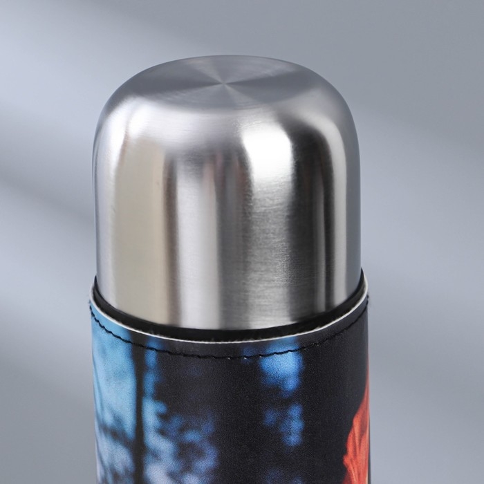 Термос &laquo;Огонь&raquo; в кожзаме, MODE FORREST, 750 мл, время сохранения тепла 16-18 ч