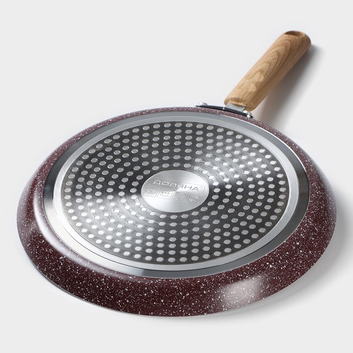 Сковорода блинная Доляна Grit, d=24 см, ручка soft-touch, антипригарное покрытие, индукция, цвет коричневый Сковорода блинная Доляна Grit, d=24 см, ручка soft-touch, антипригарное покрытие, индукция, цвет коричневый