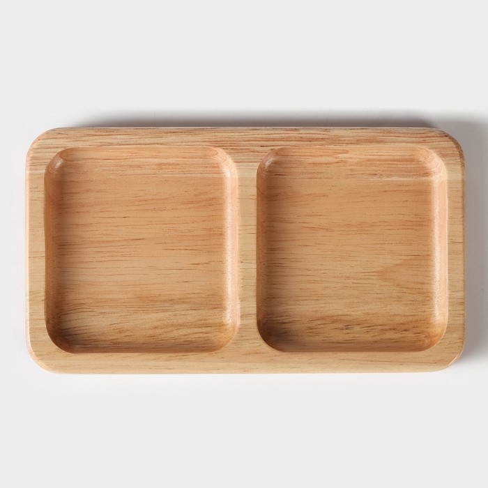 Менажница Magistro Tropical, 2 секции, 18×10×1,8 см, каучуковое дерево Менажница Magistro Tropical, 2 секции, 18×10×1,8 см, каучуковое дерево