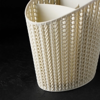 Подставка для столовых приборов "Вязание", цвет белый ротанг Подставка для столовых приборов "Вязание", цвет белый ротанг