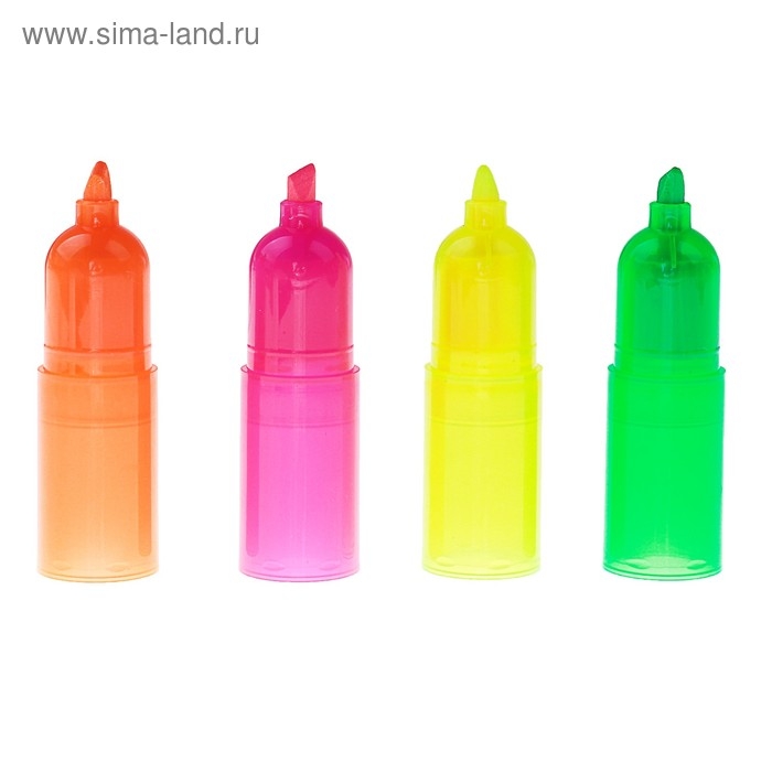 Маркер-текстовыделитель, наконечник скошенный, 5 мм, секционный, 4 цвета Маркер-текстовыделитель, наконечник скошенный, 5 мм, секционный, 4 цвета