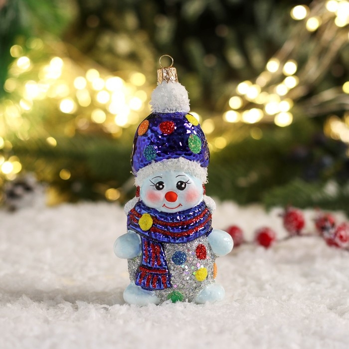 Формовая игрушка Формовая игрушка "Снеговик в мохеровой шапочке" 12,5 см