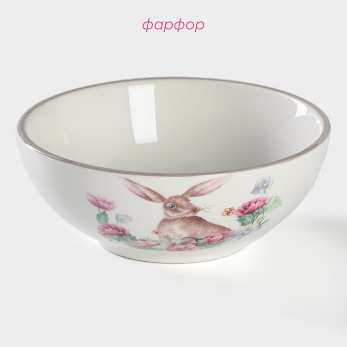 Миска фарфоровая Доляна «Зайка», 250 мл, d=11,3 см Миска фарфоровая Доляна «Зайка», 250 мл, d=11,3 см