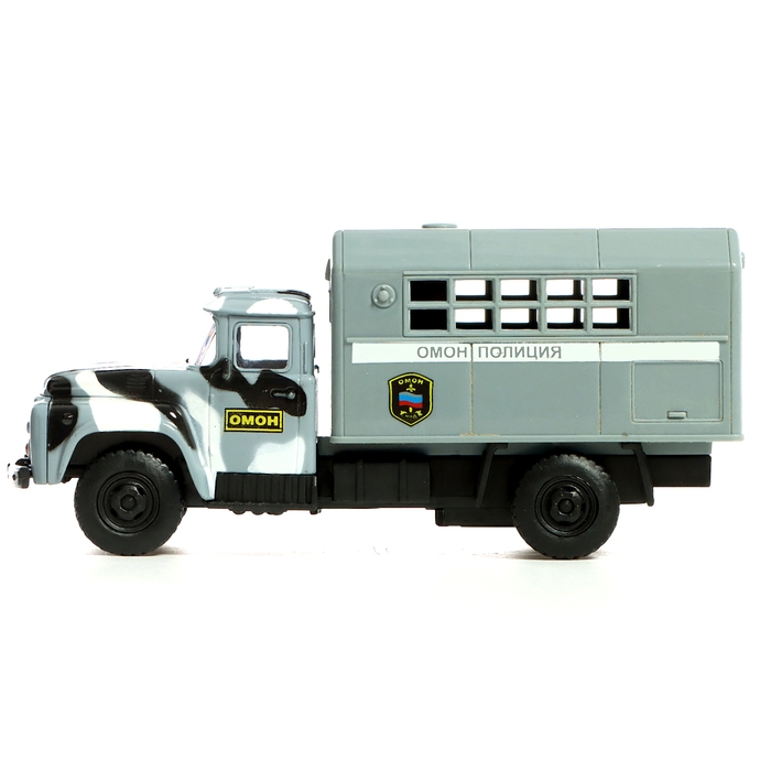 Грузовик металлический «ЗИЛ. ОМОН», инерционный, 1:52, открывается дверь, цвет серый Грузовик металлический «ЗИЛ. ОМОН», инерционный, 1:52, открывается дверь, цвет серый
